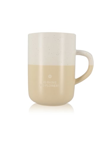 Ogo Living Jumbotasse "No Rains No Flowers" in Beige - 580 ml