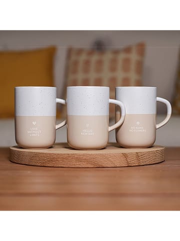Ogo Living Jumbotasse "No Rains No Flowers" in Beige - 580 ml