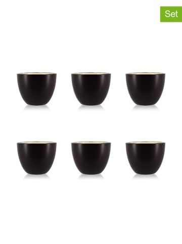 Ogo Living 6er-Set: Kaffeebecher in Schwarz - je 220 ml