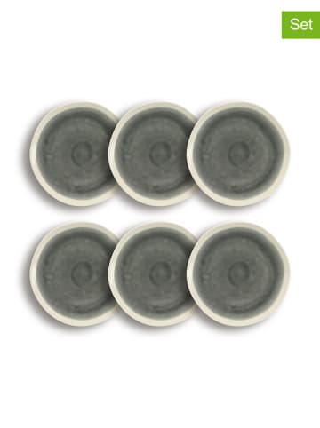 Ogo Living 6-delige set: dinerborden wit/grijs - Ø 22 cm
