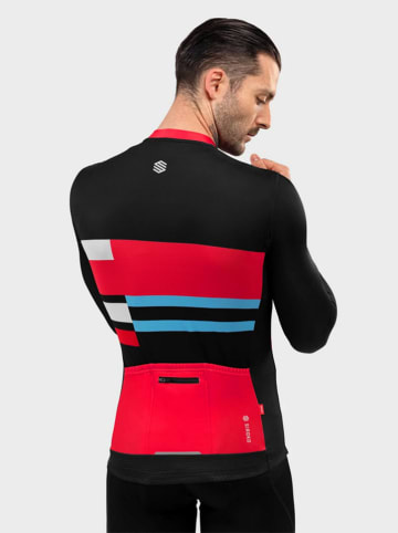 Siroko Fahrradtrikot "M2 Riemst" in Schwarz/ Rot/ Hellblau