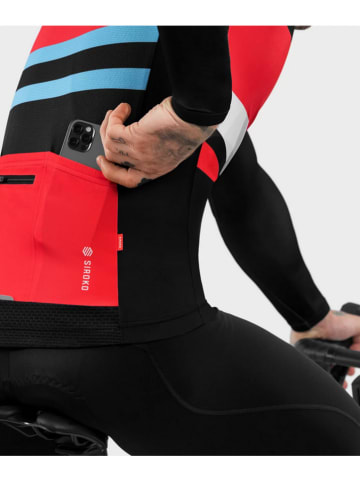 Siroko Fahrradtrikot "M2 Riemst" in Schwarz/ Rot/ Hellblau