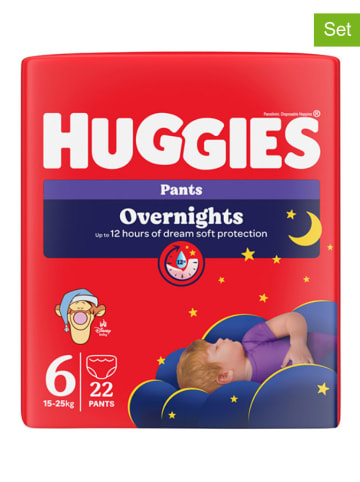 HUGGIES 4er-Set: Overnight-Höschenwindeln Gr. 6, 15-25 kg (4x 22 Stück)