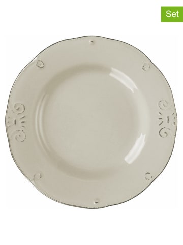 Villa d´Este 6er-Set: Speiseteller "Duchessa" in Hellgrau - Ø 27 cm