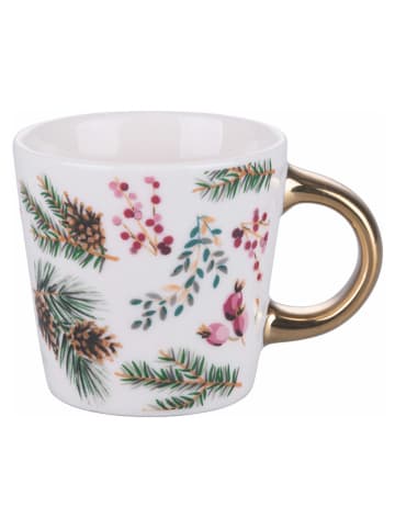 Villa d´Este 6-delige set: koffiekoppen "Holly" rood/groen/wit - 90 ml