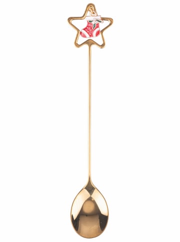 Villa d´Este 6-delige set: theelepels "Xmas" goudkleurig/meerkleurig - (H)16,3 cm