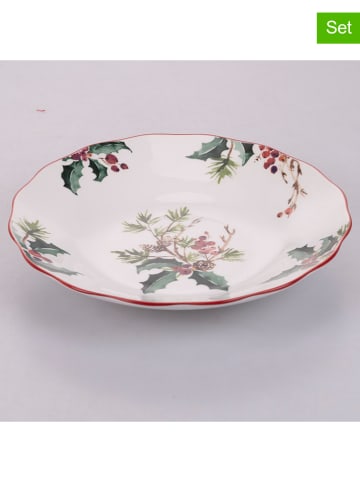 Villa d´Este 6er-Set: Suppenteller "Vintage Xmas" in Weiß/ Bunt - Ø 22,5 cm