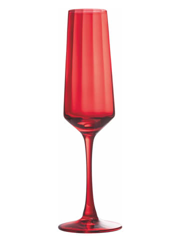 6er-Set: Sektgläser in Rot - 250 ml