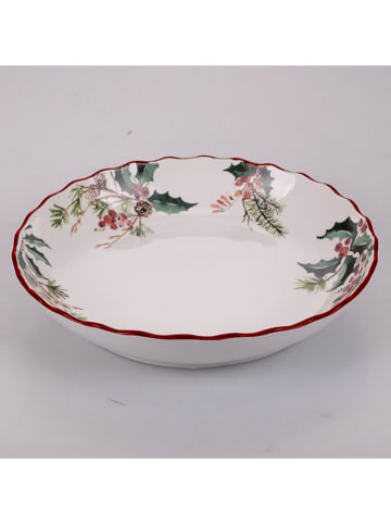Villa d´Este Salaterka "Vintage Christmas" w kolorze biało-zielonym - Ø 28,5 cm