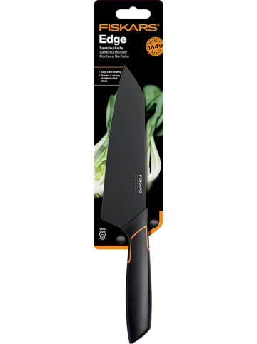 Fiskars Santoku-Messer "Edge" in Schwarz - (H)30 cm