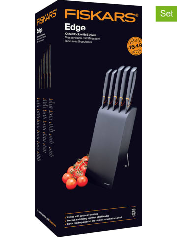 Fiskars 6-częściowy zestaw noży "Edge" w kolorze czarnym