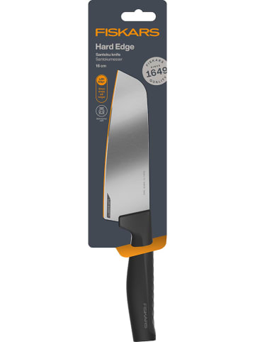Fiskars Santoku-Messer "Hard Edge" in Schwarz - (H)29 cm