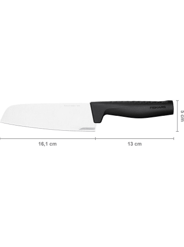 Fiskars Santoku-Messer "Hard Edge" in Schwarz - (H)29 cm