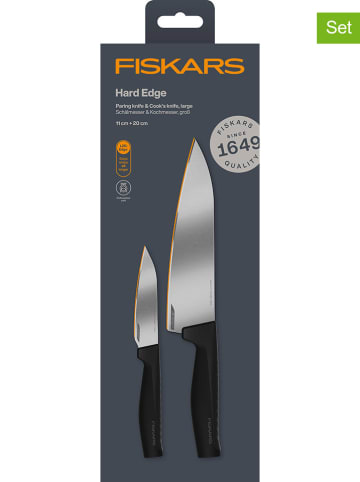 Fiskars Noże (2 szt.) "Hard Edge" w kolorze srebrno-czarnym
