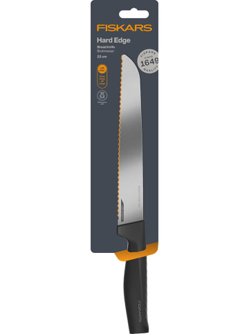 Fiskars Brotmesser "Hard Edge" in Schwarz - (H)35 cm