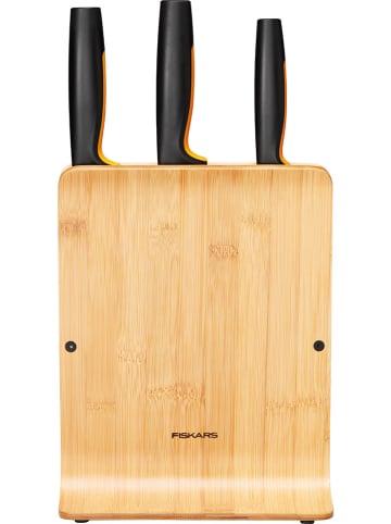 Fiskars 4tlg. Küchenmesser-Set "Functional Form" in Hellbraun/ Schwarz