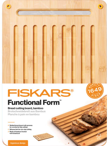 Fiskars Schneidebrett "Functional Form" in Hellbraun - (B)25 x (H)35 cm