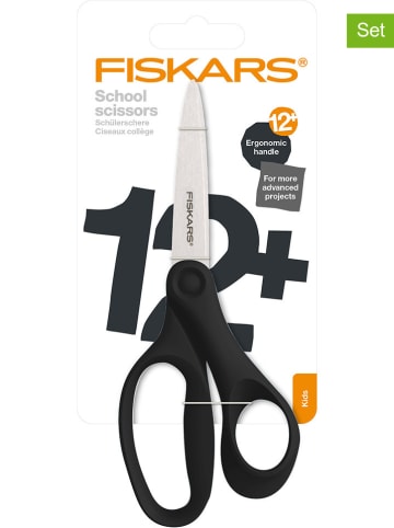 Fiskars Nożyczki szkolne (2 szt.) w kolorze czarnym - wys. 18 cm