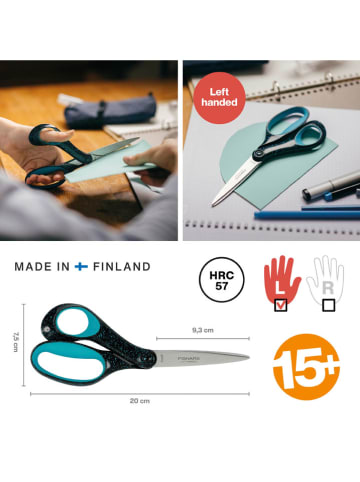 Fiskars Nożyczki w kolorze czarnym dla leworęcznych - wys. 20 cm