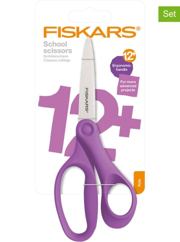 Fiskars Nożyczki szkolne (2 szt.) w kolorze fioletowym - wys. 18 cm