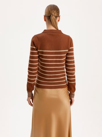 BGN Cardigan in Cognac/ Beige