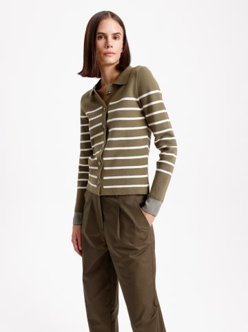 BGN Cardigan in Khaki/ Weiß