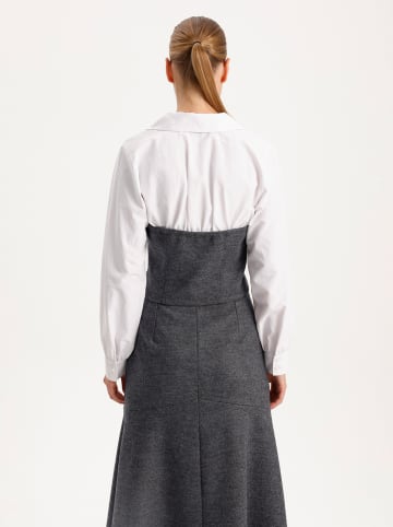 BGN Blouse antraciet/wit