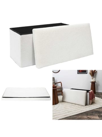 THE HOME DECO FACTORY Aufbewahrungsbank in Beige - (B)76 x (H)38 x (T)38 cm