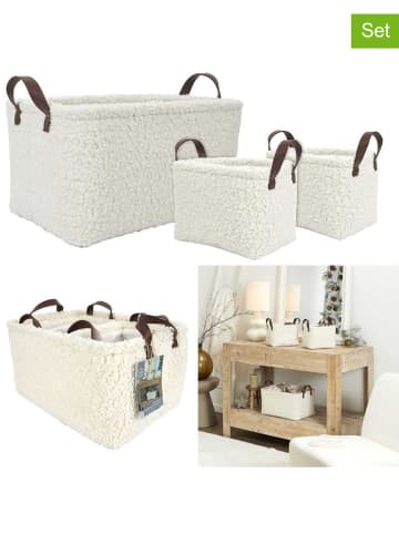THE HOME DECO FACTORY 3er-Set: Körbe in Creme - (H)20 cm