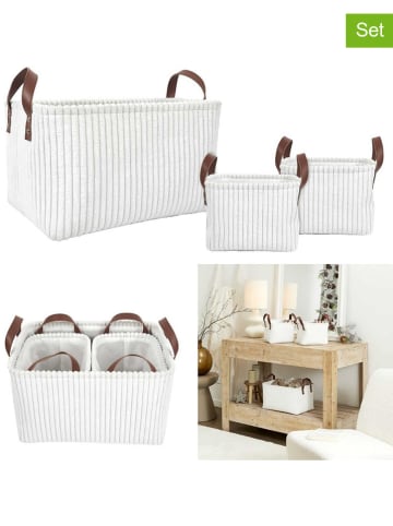 THE HOME DECO FACTORY 3er-Set: Körbe in Weiß - (H)20 cm