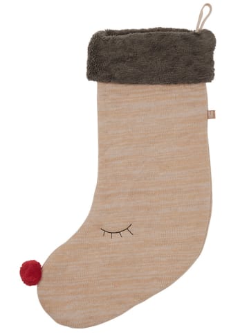 OYOY mini Weihnachtsstrumpf "Rudolf" in Beige - (H)36 cm