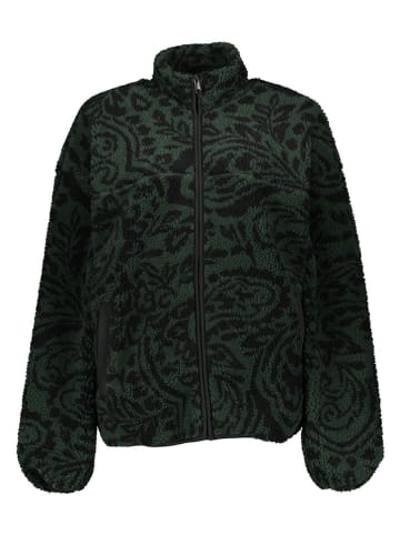ONLY & SONS Fleecejacke in Dunkelgrün/ Schwarz
