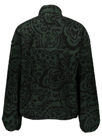 ONLY & SONS Fleecejacke in Dunkelgrün/ Schwarz
