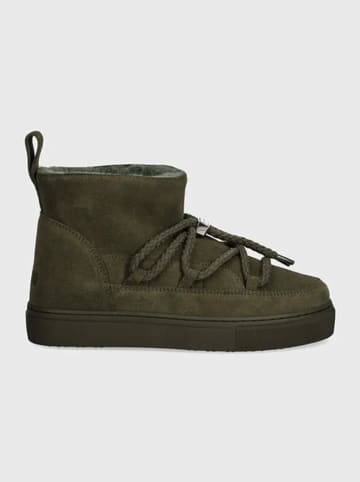 INUIKII Leder-Winterboots "Classic Low" in Khaki