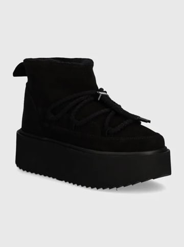 INUIKII Skórzane botki zimowe "Classic Low Platform" w kolorze czarnym