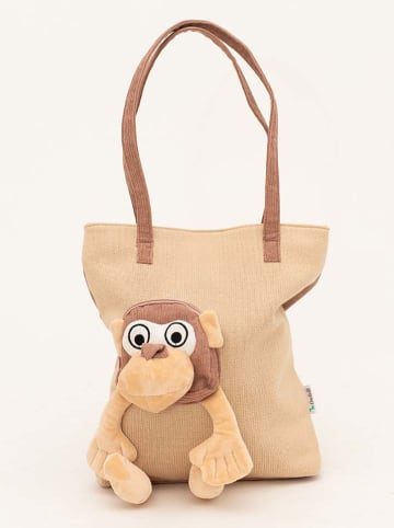 Crochetts Shopper "Monkey" in Beige/ Hellbraun - (B)35 x (H)36 x (T)5 cm