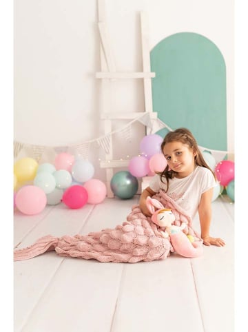Crochetts 2-delige set: benendeken met pop "Doll Lana" lichtroze