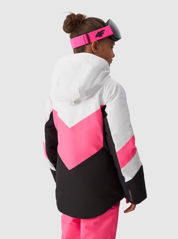 4F Ski-/ Snowboardjacke in Pink/ Schwarz/ Weiß