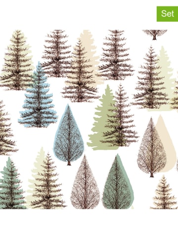 ppd Serwetki (40 szt.) "Abeti" w kolorze biało-zielonym