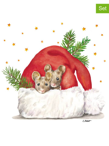 ppd Serwetki (40 szt.) "Get cozy" w kolorze czerwono-zielonym