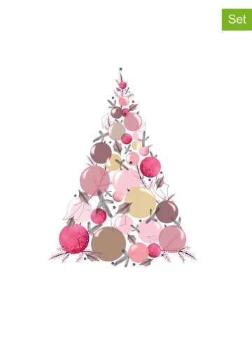 ppd 2er-Set: Servietten "Very Merry" in Rosa/ Hellbraun - 2x 20 Stück