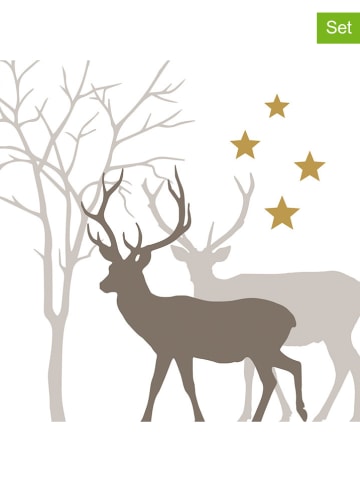 ppd 2er-Set: Servietten "Winter Deers" in Weiß/ Bunt - 2x 20 Stück