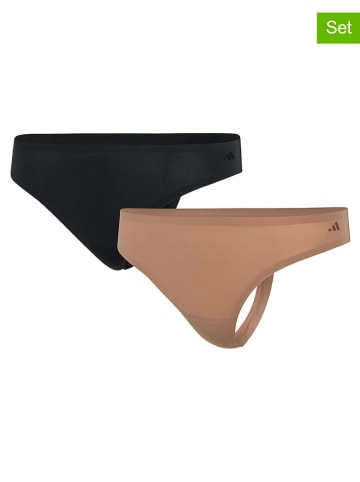 adidas Stringi (2 pary) w kolorze jasnobrązowo-czarnym