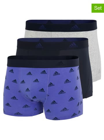 adidas 3-delige set: boxershorts donkerblauw/blauw/grijs