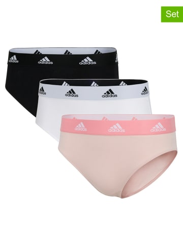 adidas Figi (3 pary) w kolorze czarnym, białym i jasnoróżowym
