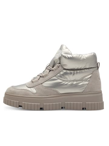 s.Oliver Leren sneakers goudkleurig