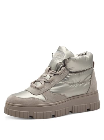 s.Oliver Leren sneakers goudkleurig