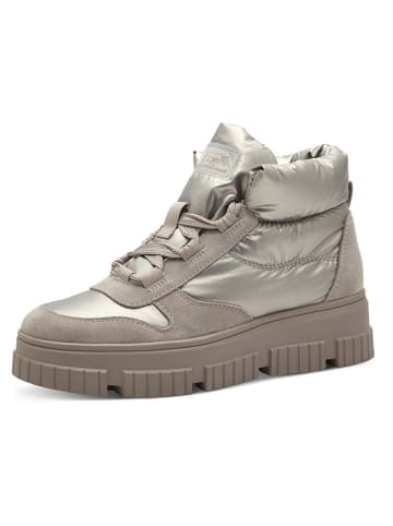 s.Oliver Leren sneakers goudkleurig