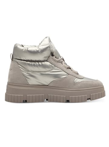 s.Oliver Leren sneakers goudkleurig