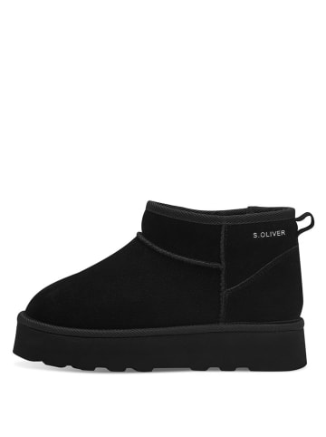 s.Oliver Leder-Boots in Schwarz